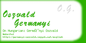 oszvald germanyi business card